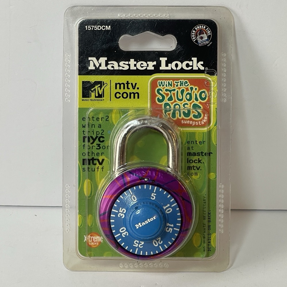 MTV Studio Combination Master Lock Limited Release 1575DCM Vintage 2001 NOS Purp